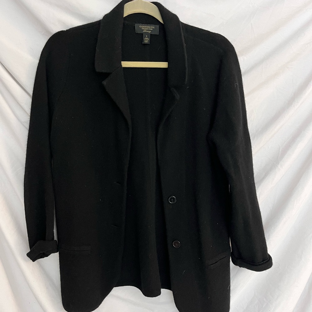 Charter Club black 100% cashmere blazer cardigan sweater jacket small